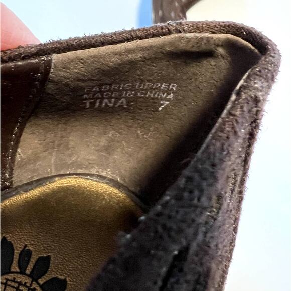 Yellow Box Brown Tina Cut Out Suede 3.5” Platform Heels, 7 - Picture 10 of 11